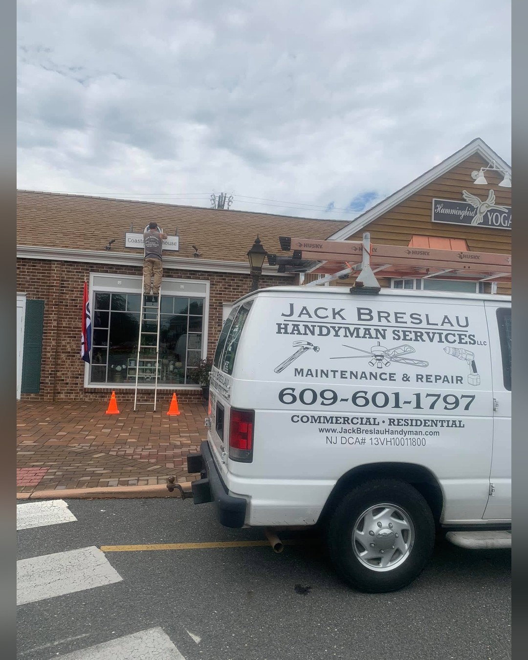 Commercial sign install