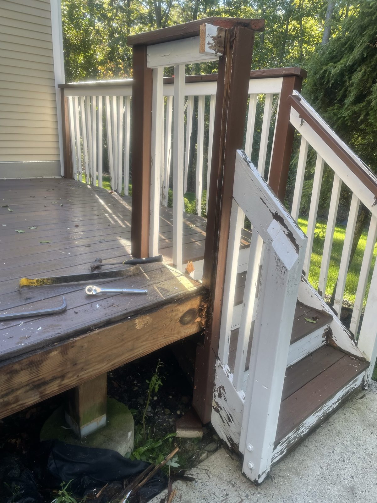 Deck and stair rebuild — before